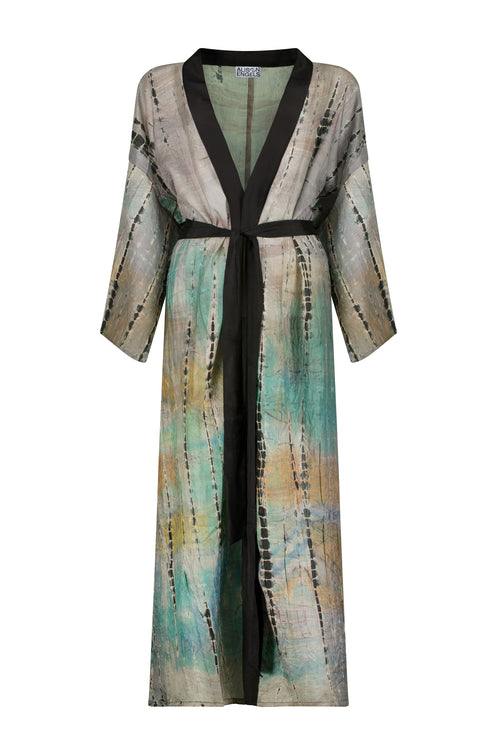 silk print kimono