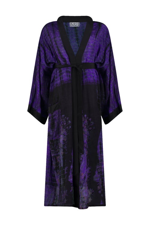 kimono 2 - long sleeve purple black SOLD OUT