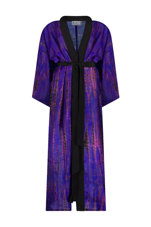 purple pink tie dye kimono
