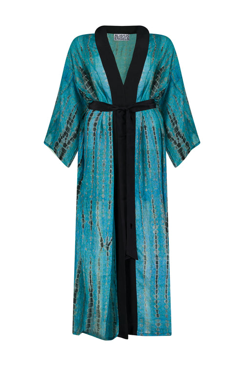 turquoise dress kimono