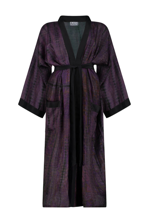 kimono 2 - long sleeve aubergine