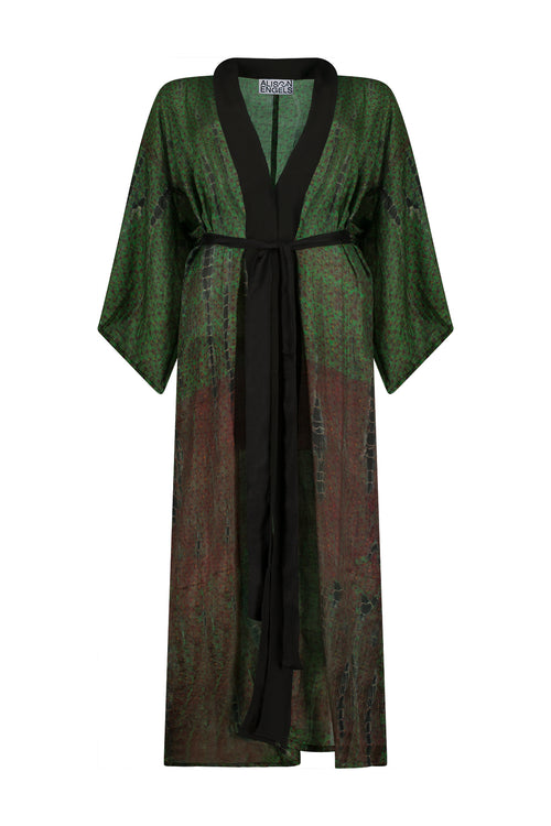 kimono 1 - dark red green